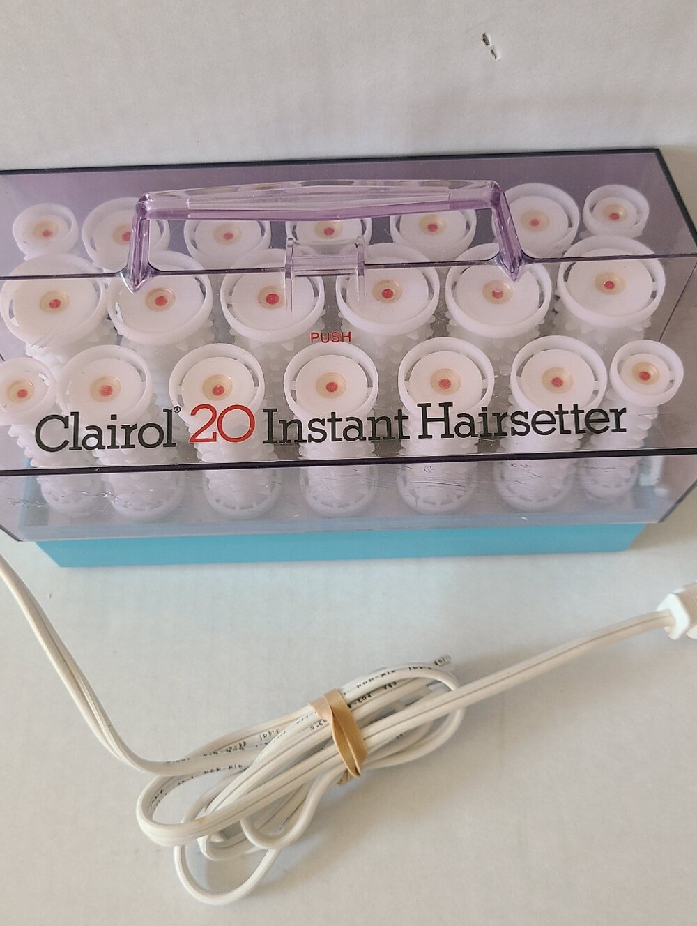 Vintage Clairol Style Setter Hot Rollers 20 Curlers Blue Case - Tested